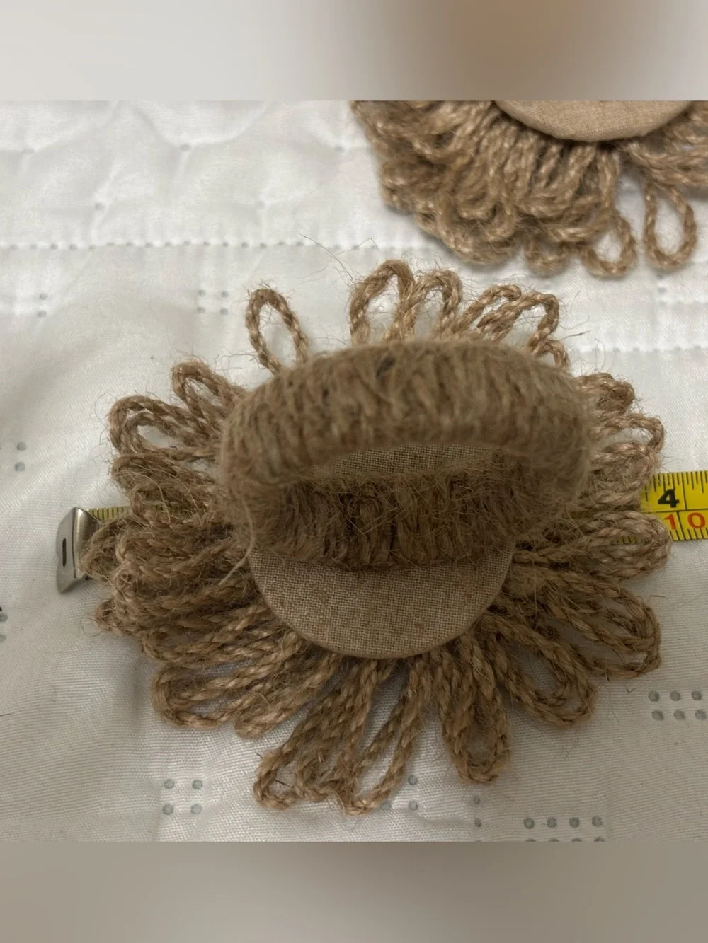 Boho Jute Burlap Flower Napkin Holders Set Of 6 Farmhouse Country Spring
